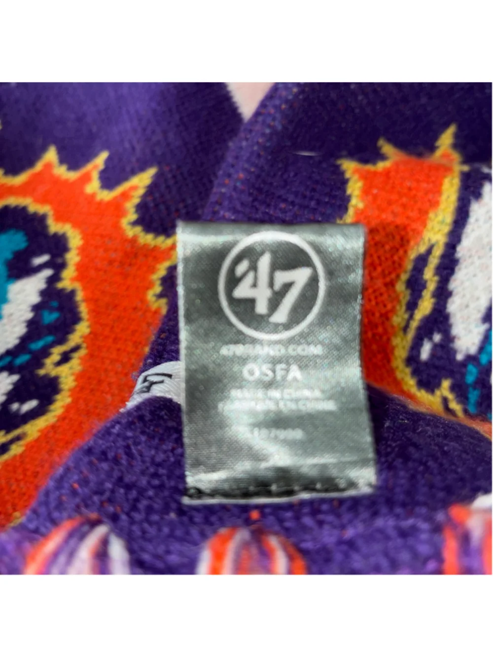 Men's 47 Brand Orlando Solar Bears Hockey Team Scarf One Size Purple and Orange